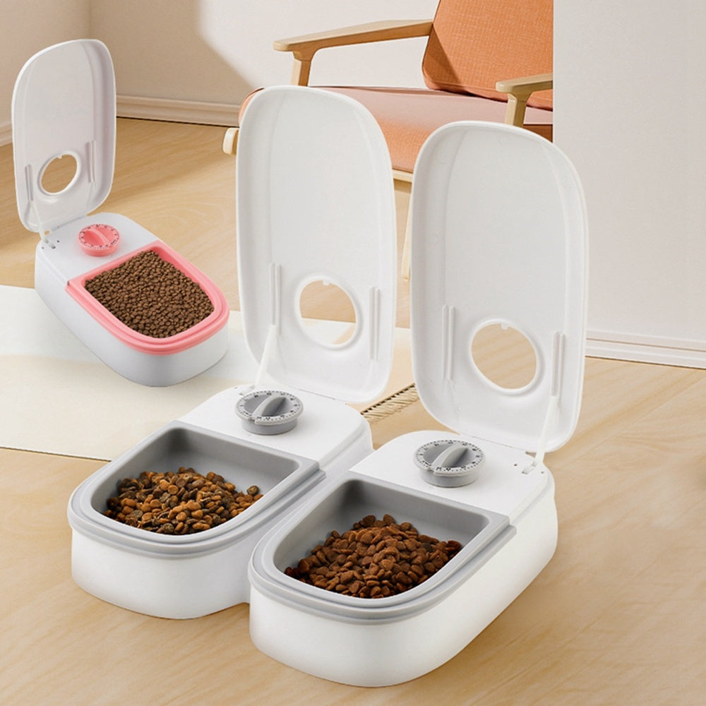 “Smart Automatic Pet Feeder – Timed Dispenser with Stainless Steel Bowl for Cats & Dogs”