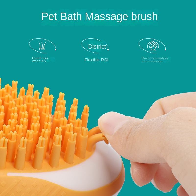 “2-in-1 Pet Bath & Massage Brush – Soft Silicone Grooming Tool for Dogs & Cats”