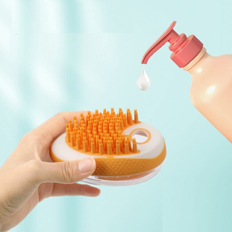 “2-in-1 Pet Bath & Massage Brush – Soft Silicone Grooming Tool for Dogs & Cats”